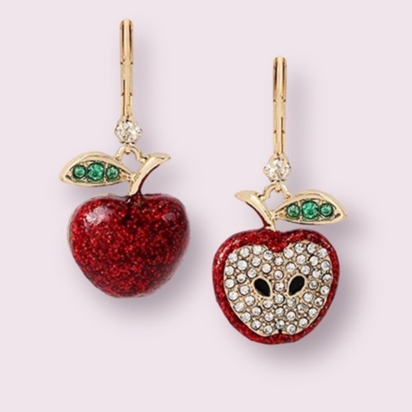 New Betsey Johnson Back to Cool Apple Lever Back Earrings - Picture 4 of 9